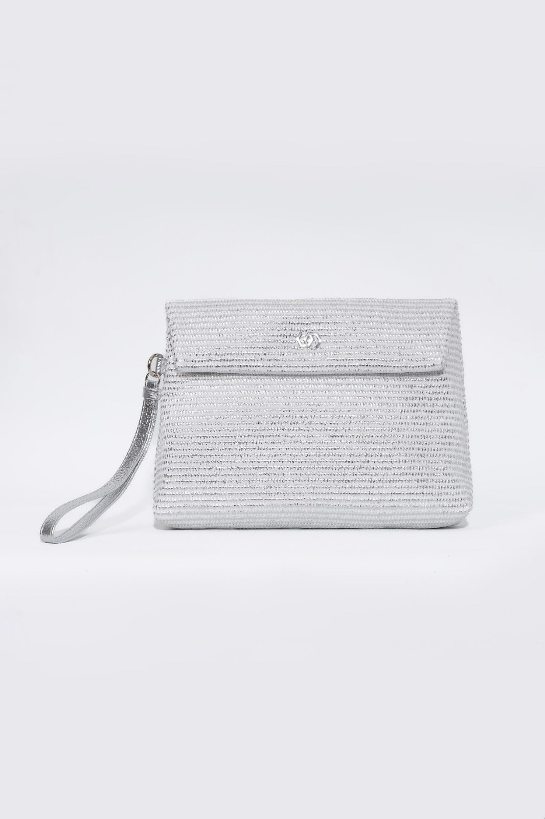 Co-Raffia Mettalic Pouch