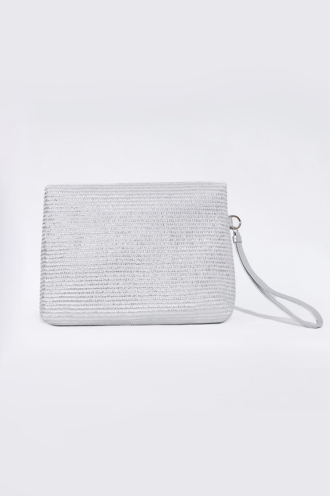 Co-Raffia Mettalic Pouch