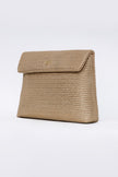 Co-Raffia Mettalic Pouch