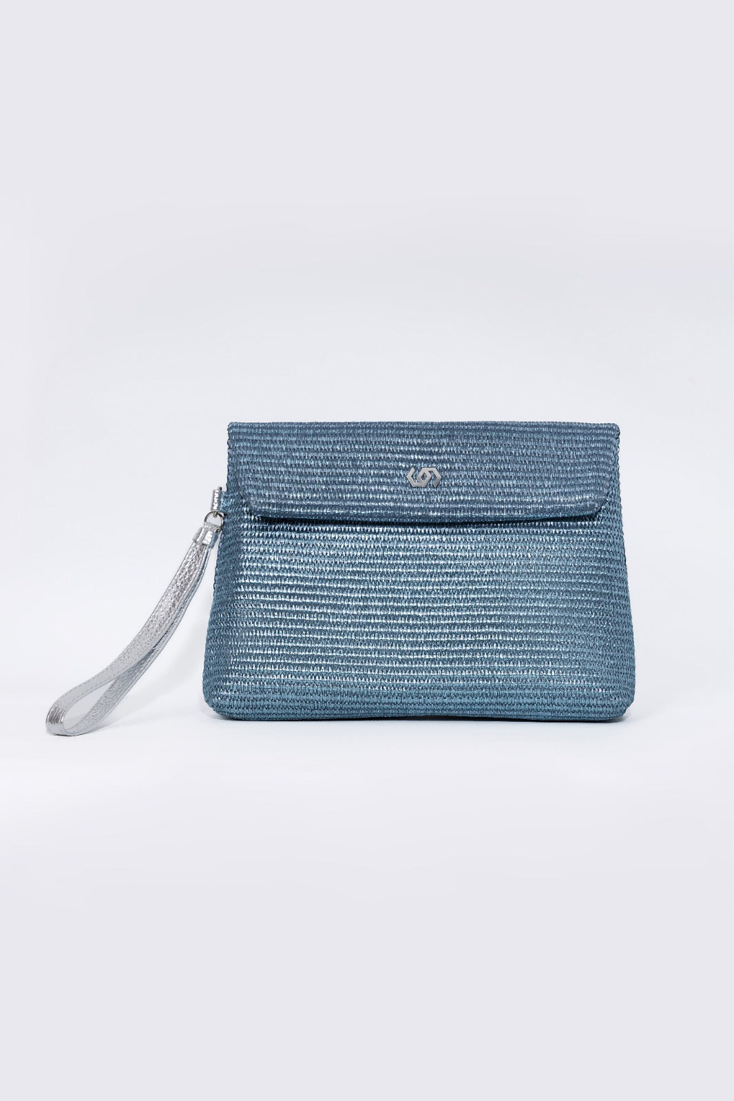 Co-Raffia Mettalic Pouch