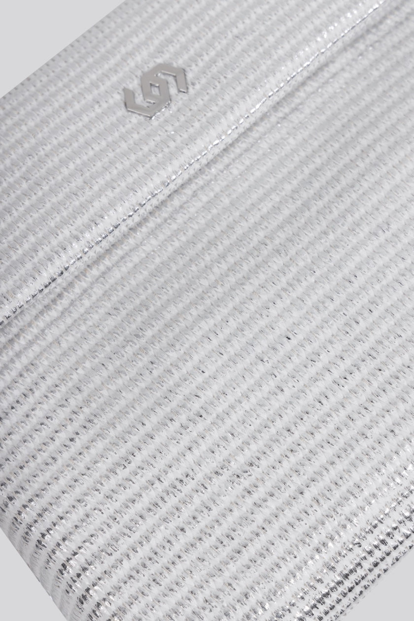 Co-Raffia Mettalic Pouch